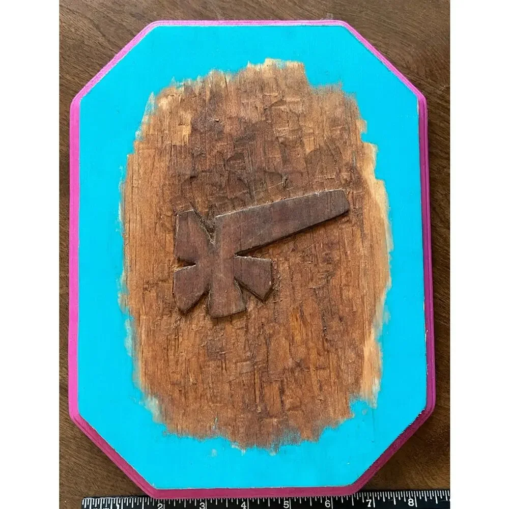 Ze Florist Miami Graffiti Art Hand Carved Painted Wood Plaque Orig. Flower Power